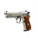 Umarex Beretta M92 FS Pistol - Nickel & Walnut Side View